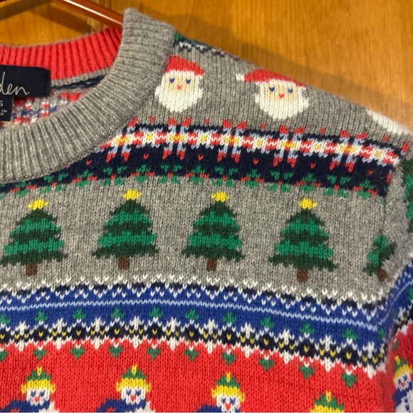 Boden Women’s Christmas Fair Isle Santa/Tree/Snowmen Wool blend Sz XS-EUC - Picture 3 of 9